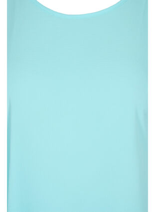 Bluse med korte ærmer og rund halsudskæring, Aqua Splash, Packshot image number 2