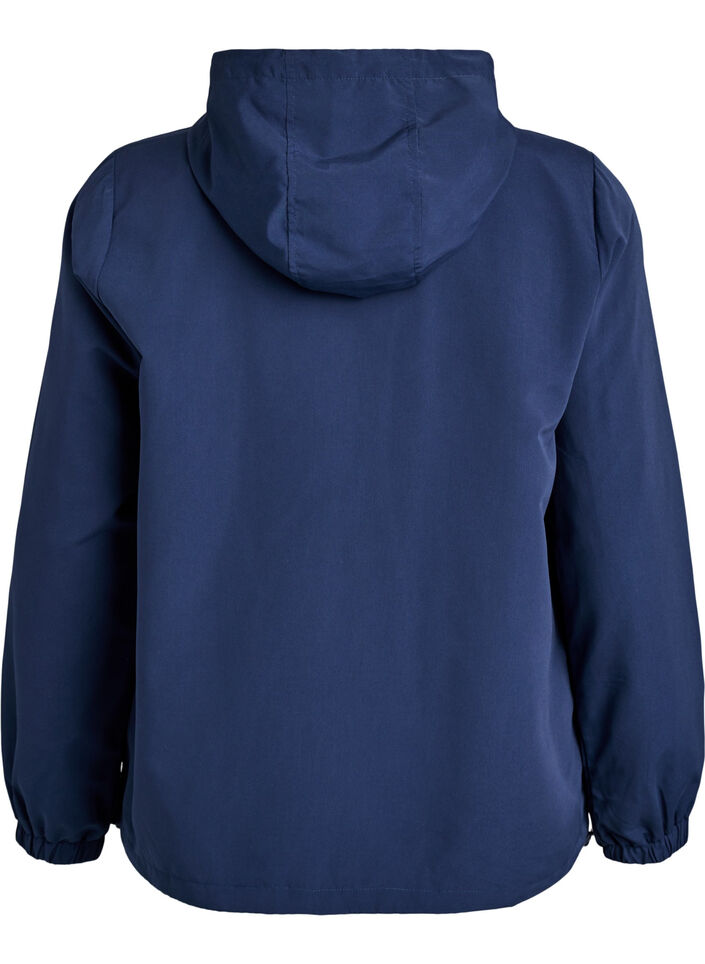 Let jakke med h&aelig;tte og lynl&aring;s, Bl&aring;, Packshot image number 1