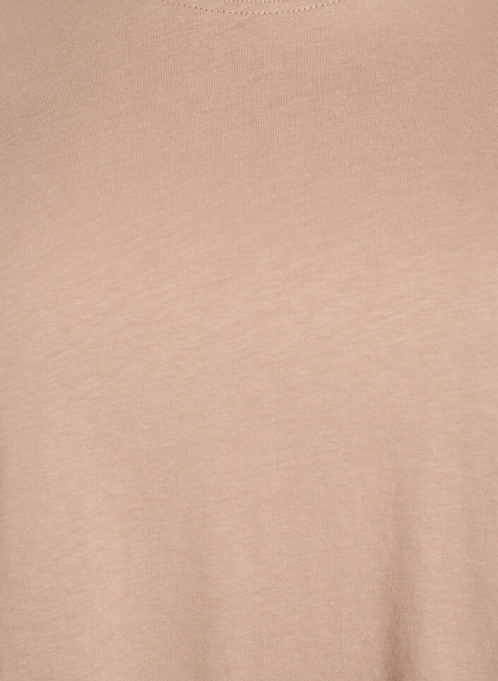 Basis t-shirt i bomuld med rund hals, Beige, Packshot image number 2