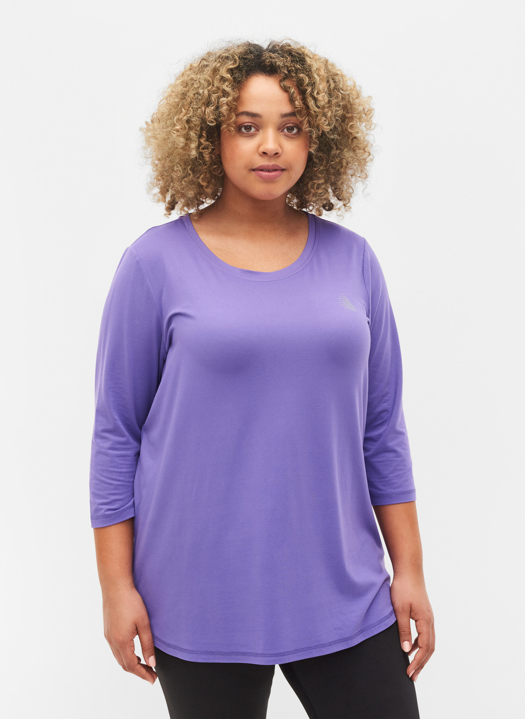 ZizziTr&aelig;ningsbluse med 3/4 &aelig;rmer, Lilla, Model image number 0