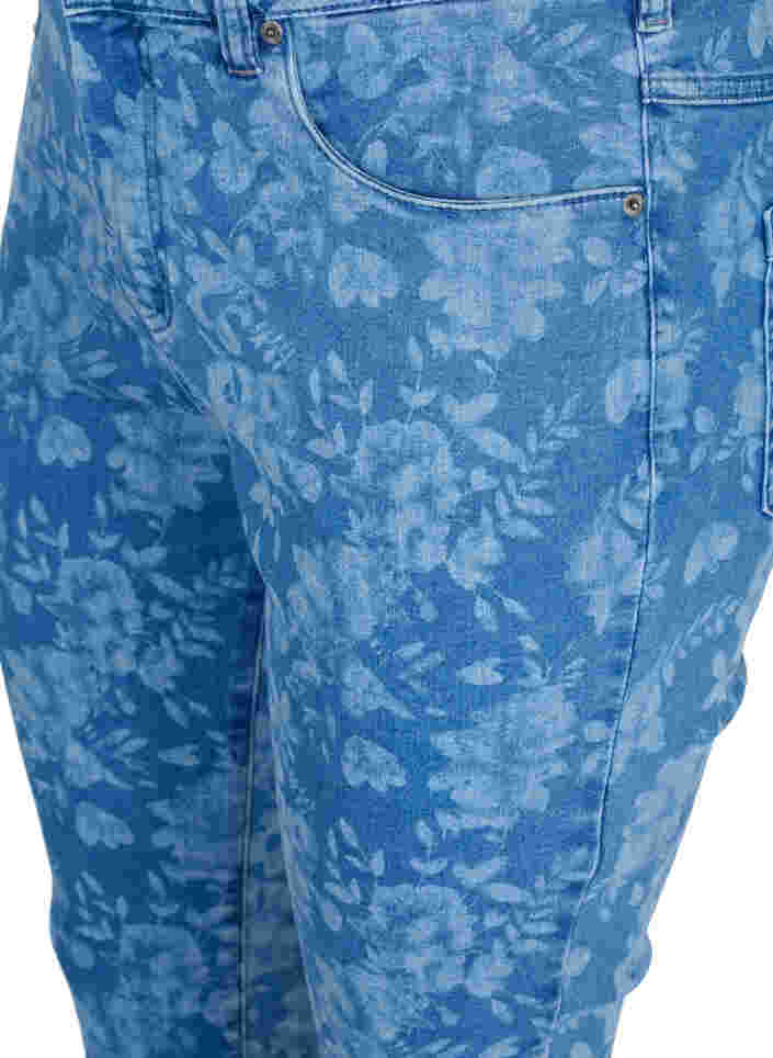 Super slim Amy jeans med mønster, Blue denim, Packshot image number 2