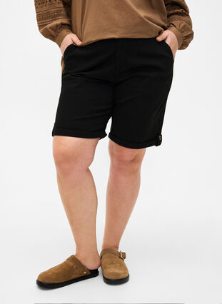 Chino shorts med lommer, Black, Model image number 2
