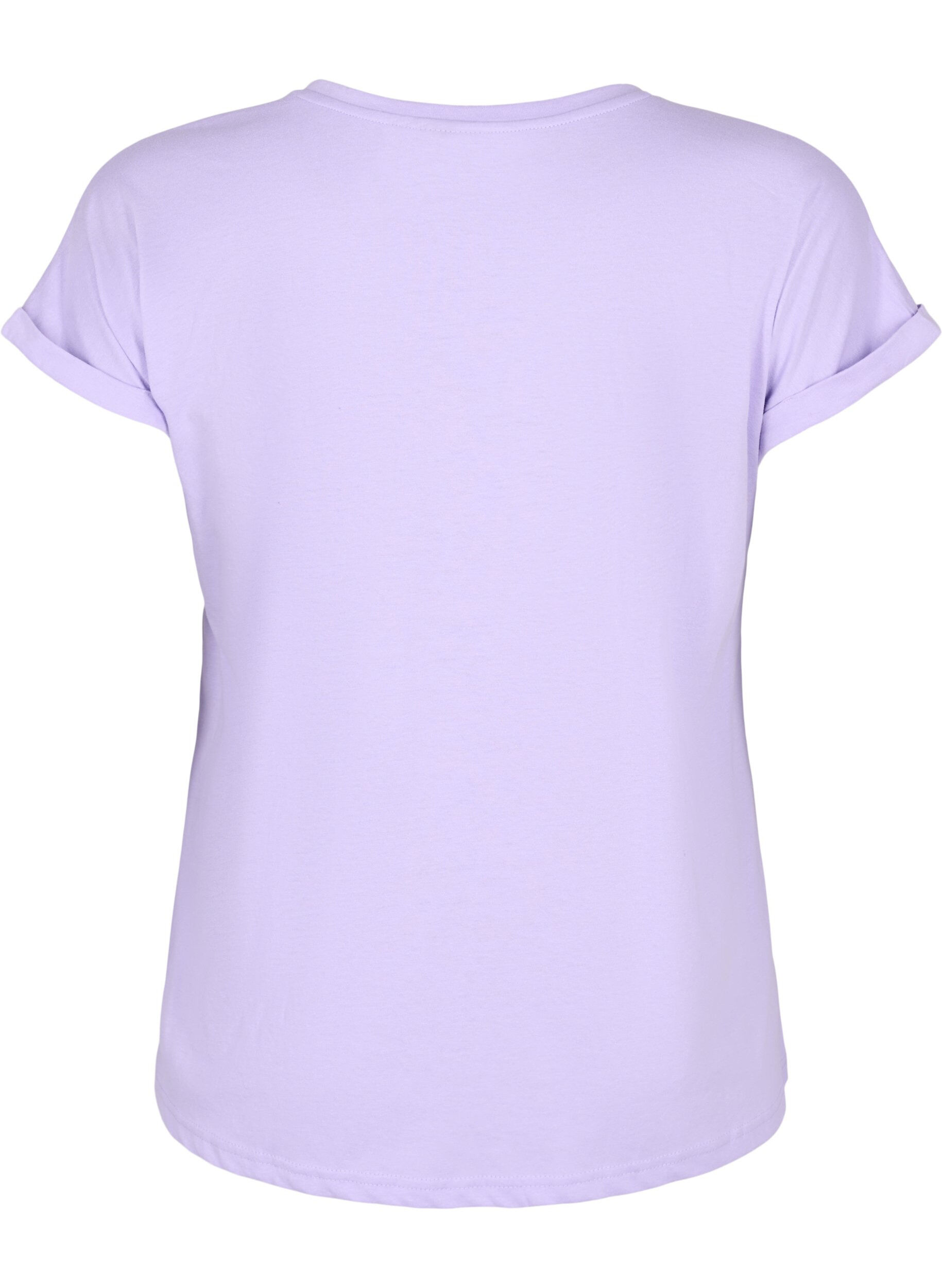 ZizziKort&aelig;rmet t-shirt i bomuldsblanding, Lilla, Packshot image number 1