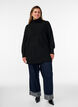 L&oslash;s strikbluse med rullekrave, Sort, Model image number 1