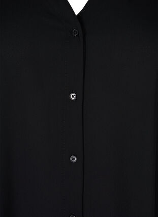 Langærmet skjorte med v-hals, Black, Packshot image number 2