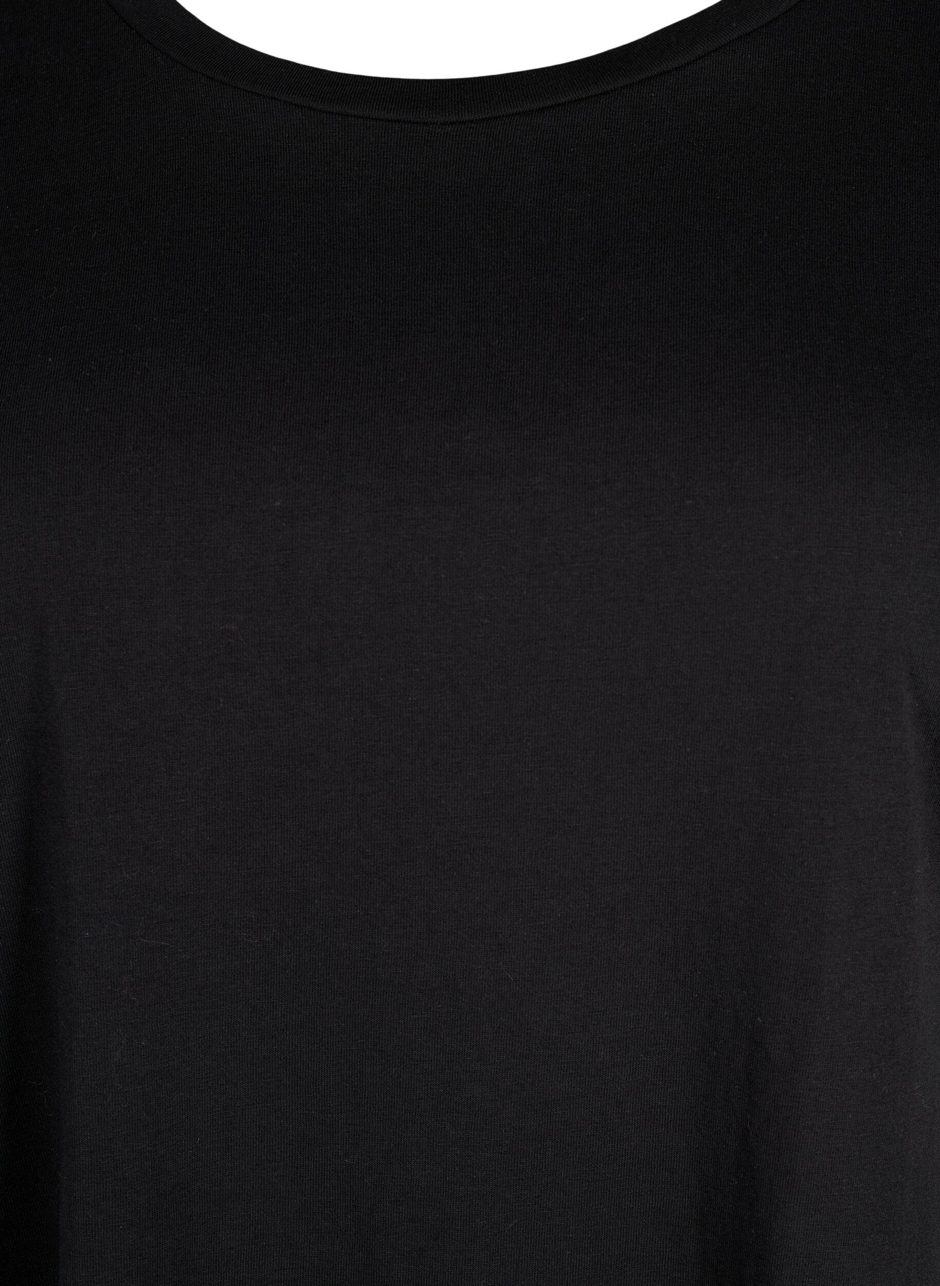 ZizziKort&aelig;rmet t-shirt i bomuldsblanding, Sort, Packshot image number 2