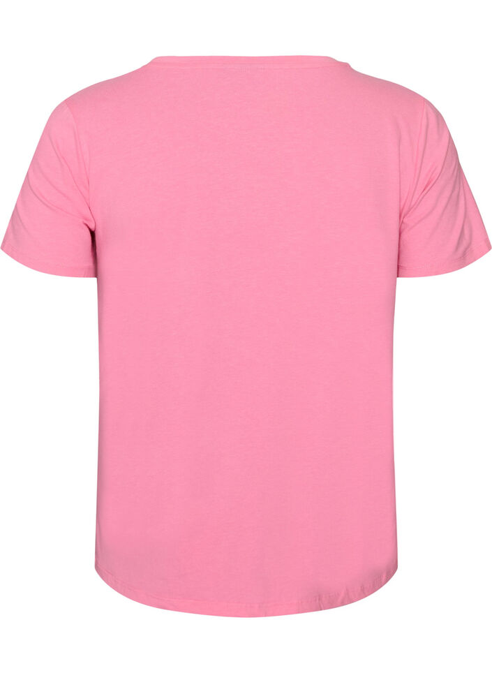 Ensfarvet basis t-shirt i bomuld, Lyser&oslash;d, Packshot image number 1