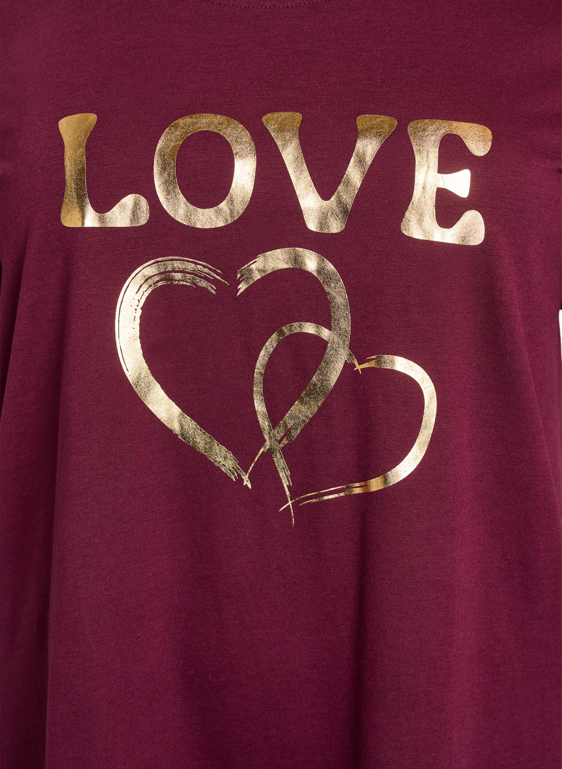 Zizzi T-shirt med motiv, R&oslash;d, Packshot image number 2