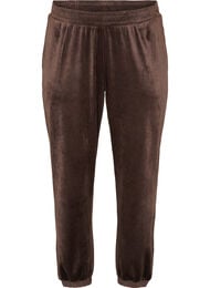 L&oslash;se bukser i velour, Brun