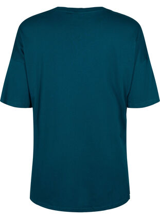 Bomulds t-shirt med tryk , Deep Teal/Sea Pink, Packshot image number 1