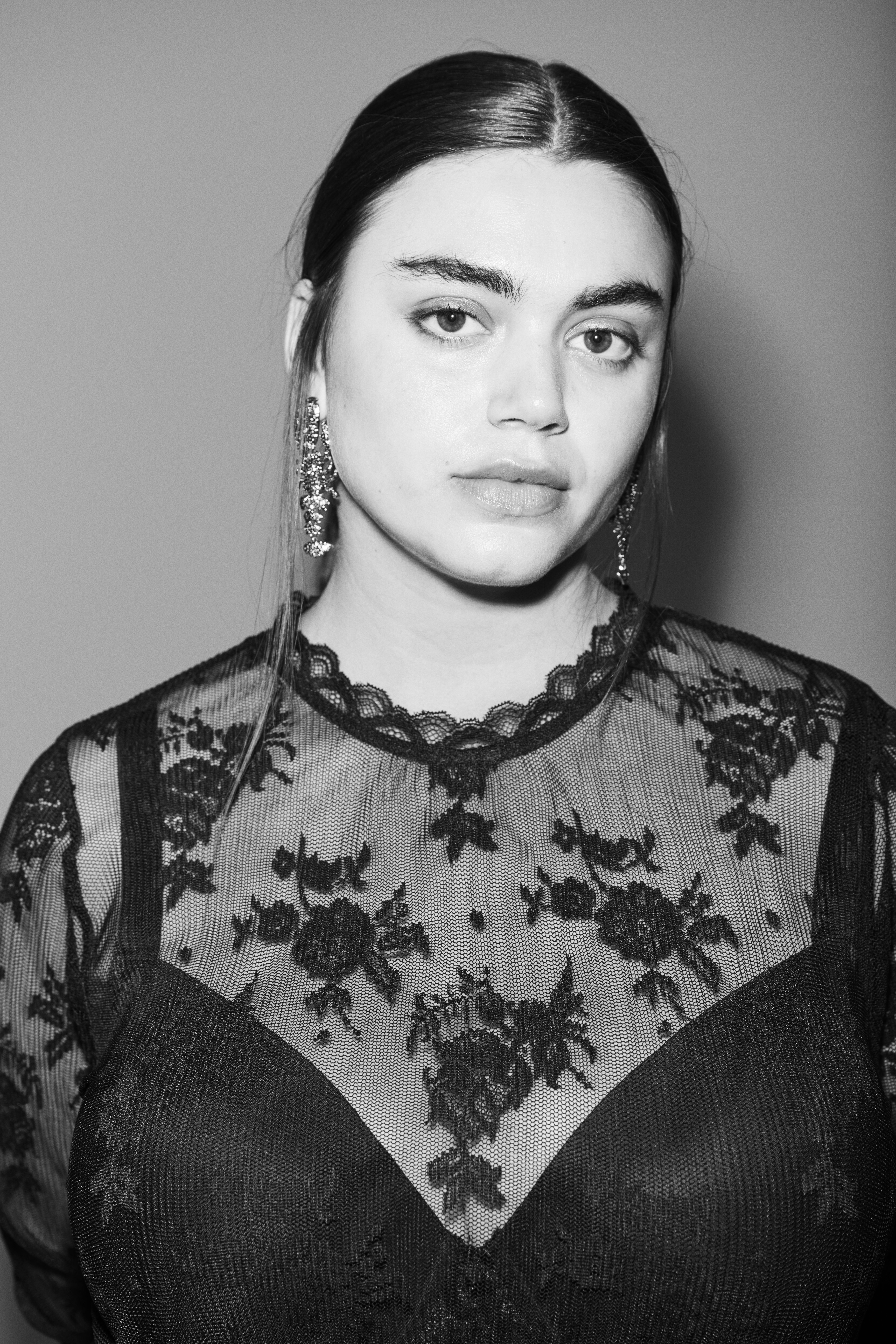 Zizzi Meshbluse med blonder, , Model