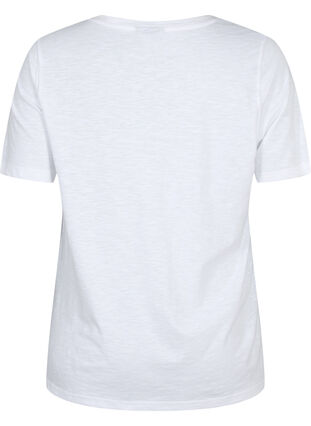 Kortærmet basis t-shirt med v-hals, Bright White, Packshot image number 1