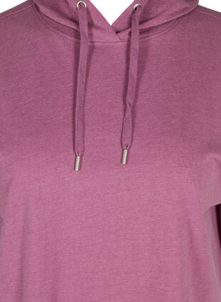 Lang sweatshirt med korte ærmer, Grape Nectar Melange, Packshot image number 2