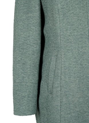 Boucléfrakke med uld, Balsam Green Mel., Packshot image number 3
