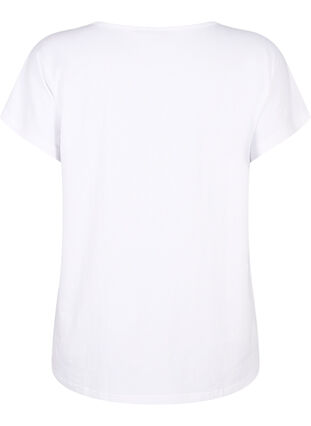 T-shirt med v-hals og brystlomme, Bright White, Packshot image number 1
