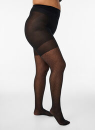 Push up str&oslash;mpebukser i 50 denier med m&oslash;nster, Sort