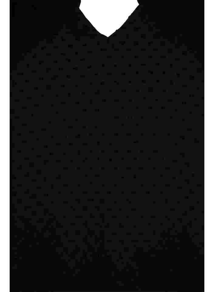 Langærmet bluse med smock- og flæsedetaljer, Black, Packshot image number 2