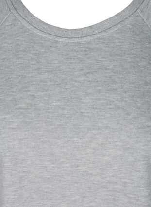 Sweat bluse med pufærmer, Light Grey Melange, Packshot image number 2