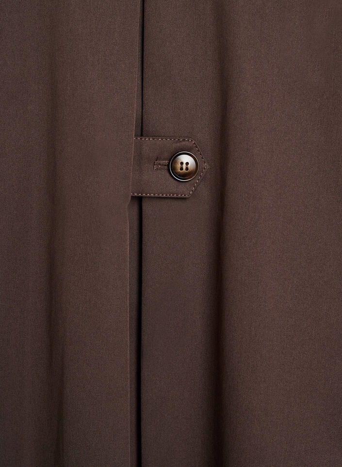Kort trenchcoat med krave og raglan&aelig;rmer, Brun, Packshot image number 4