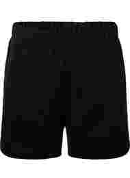 Ensfarvede sweatshorts med lommer, Black