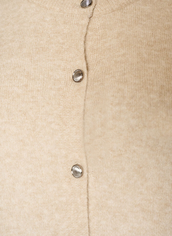 Strik cardigan med korte &aelig;rmer, Beige, Packshot image number 2