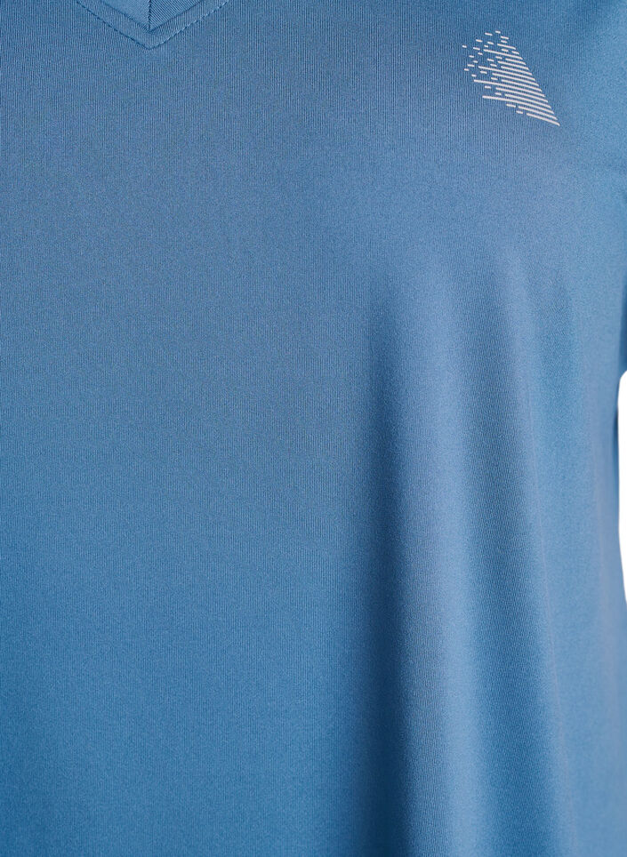 Kort&aelig;rmet tr&aelig;nings t-shirt med v-hals, Bl&aring;, Packshot image number 2