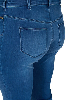 Dual core Amy jeans med høj talje, Blue denim, Packshot image number 3