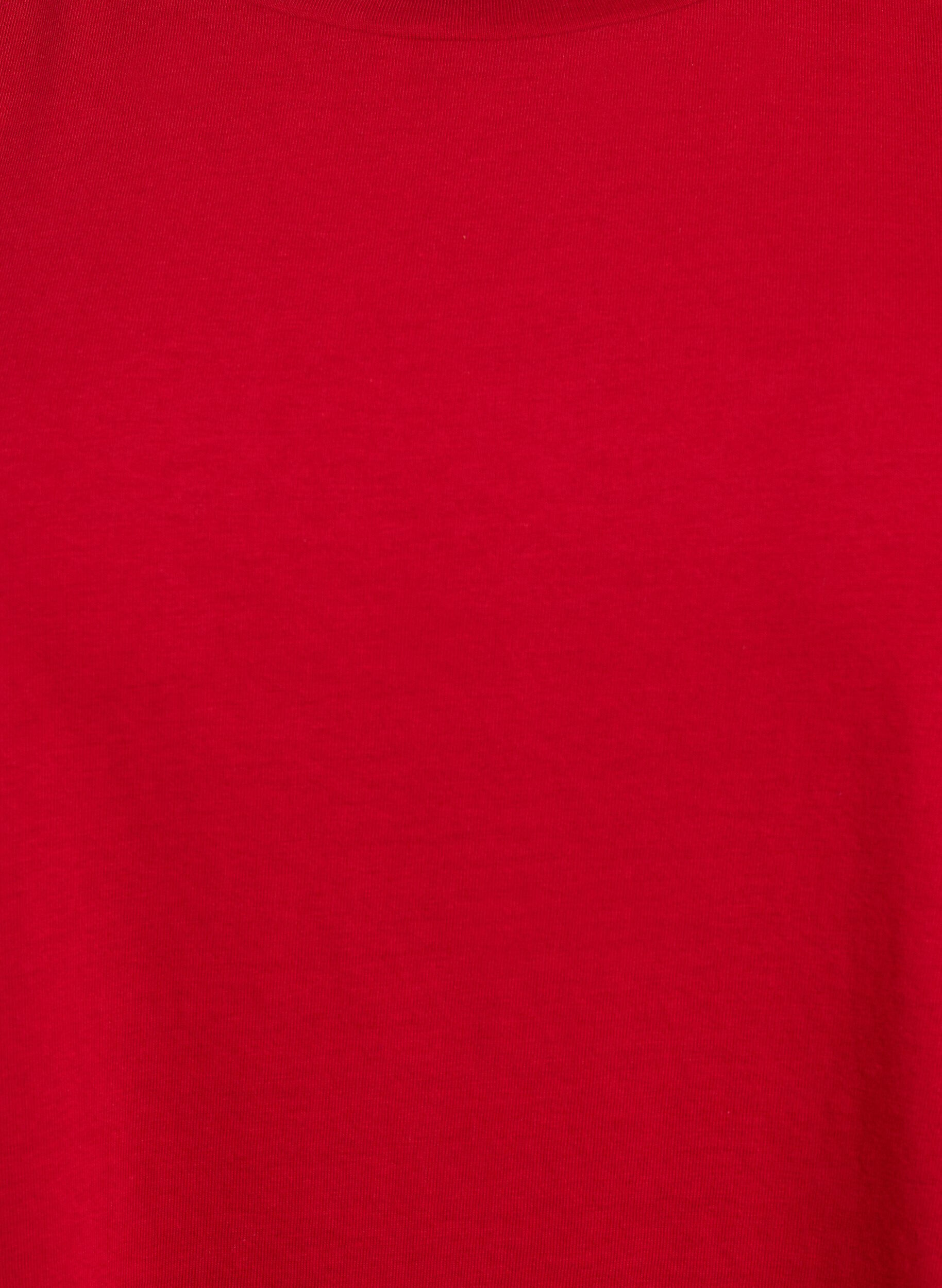 ZizziKort&aelig;rmet t-shirt i bomuldsblanding, R&oslash;d, Packshot image number 2