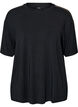 Nat T-shirt i modal med kontrastb&aring;nd, Sort, Packshot image number 0