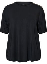 Nat T-shirt i modal med kontrastb&aring;nd, Sort