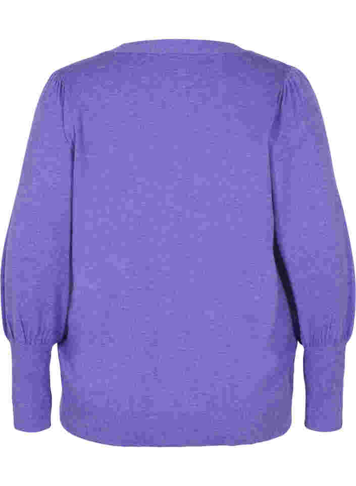 Strikket cardigan med knaplukning, Purple Opulence Mel., Packshot image number 1