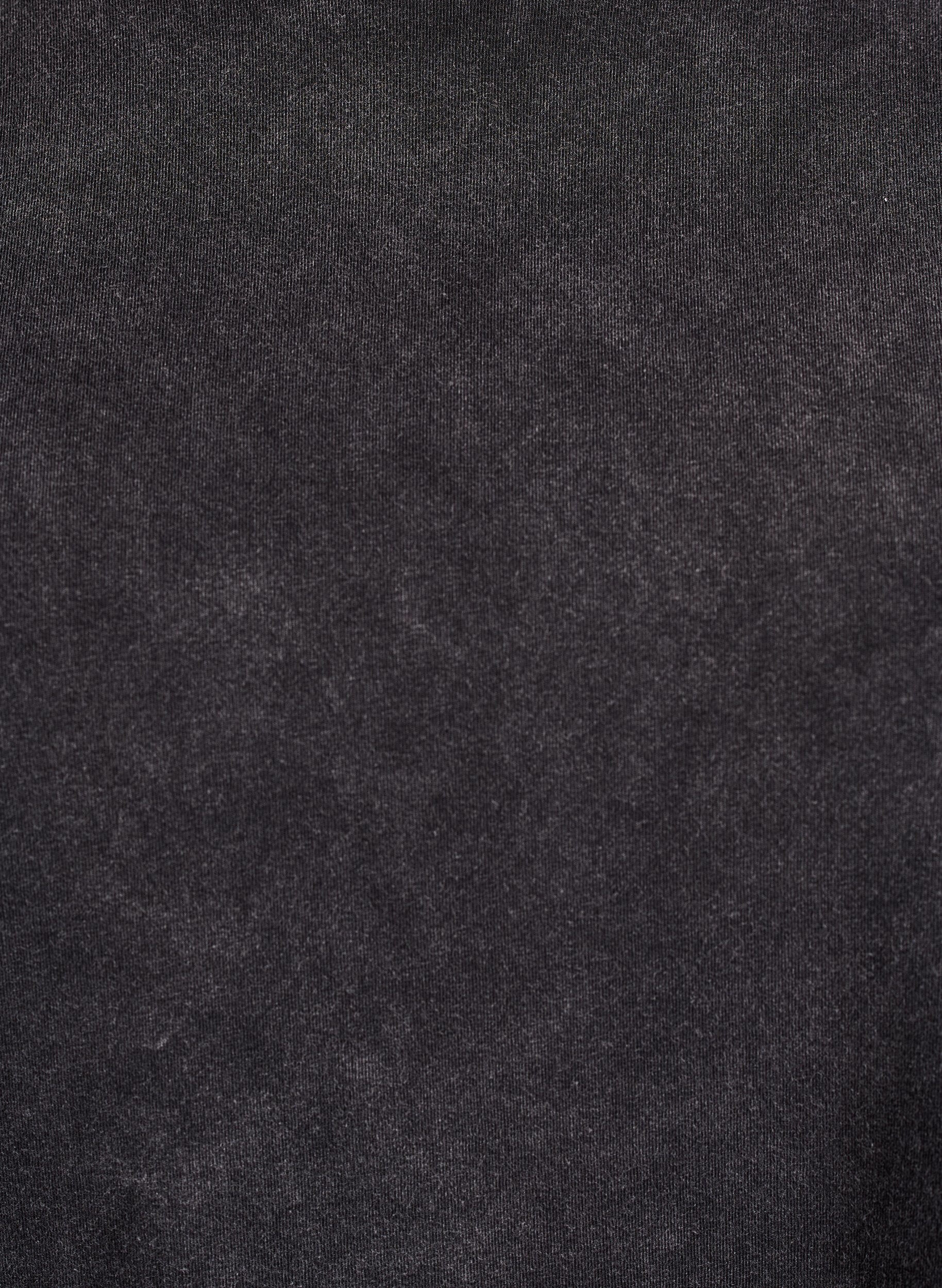 Zizzi Sporty t-shirt i bomuld med washed effekt, Sort, Packshot image number 2