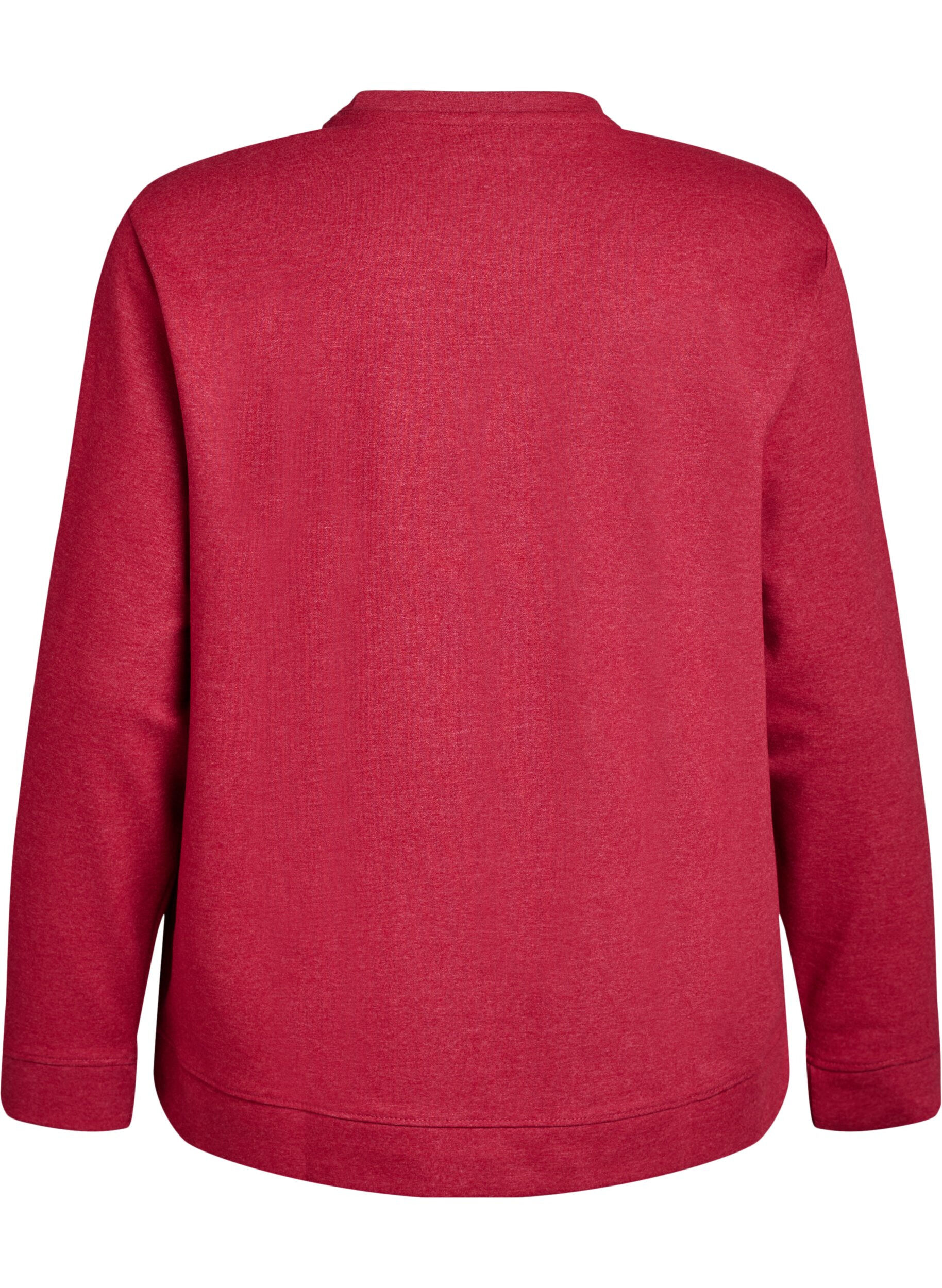 ZizziSweatshirt med rund hals, R&oslash;d, Packshot image number 1