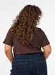 Jule t-shirt i &oslash;kologisk bomuld, Brun, Model image number 2