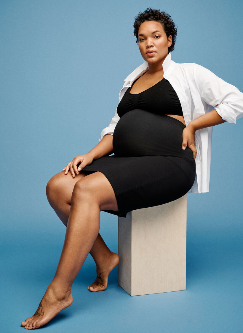 Tætsiddende graviditets nederdel, Black, Image image number 0
