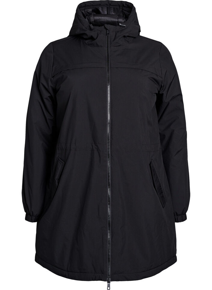 Let vatteret parka med h&aelig;tte , Sort, Packshot image number 0