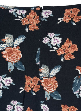 Bluse med korte ærmer, Blue w. flowers , Packshot image number 3