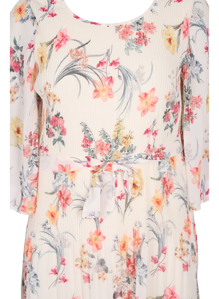 Printet plissékjole med bindebånd, Sugar Swizzle Flower, Packshot image number 2