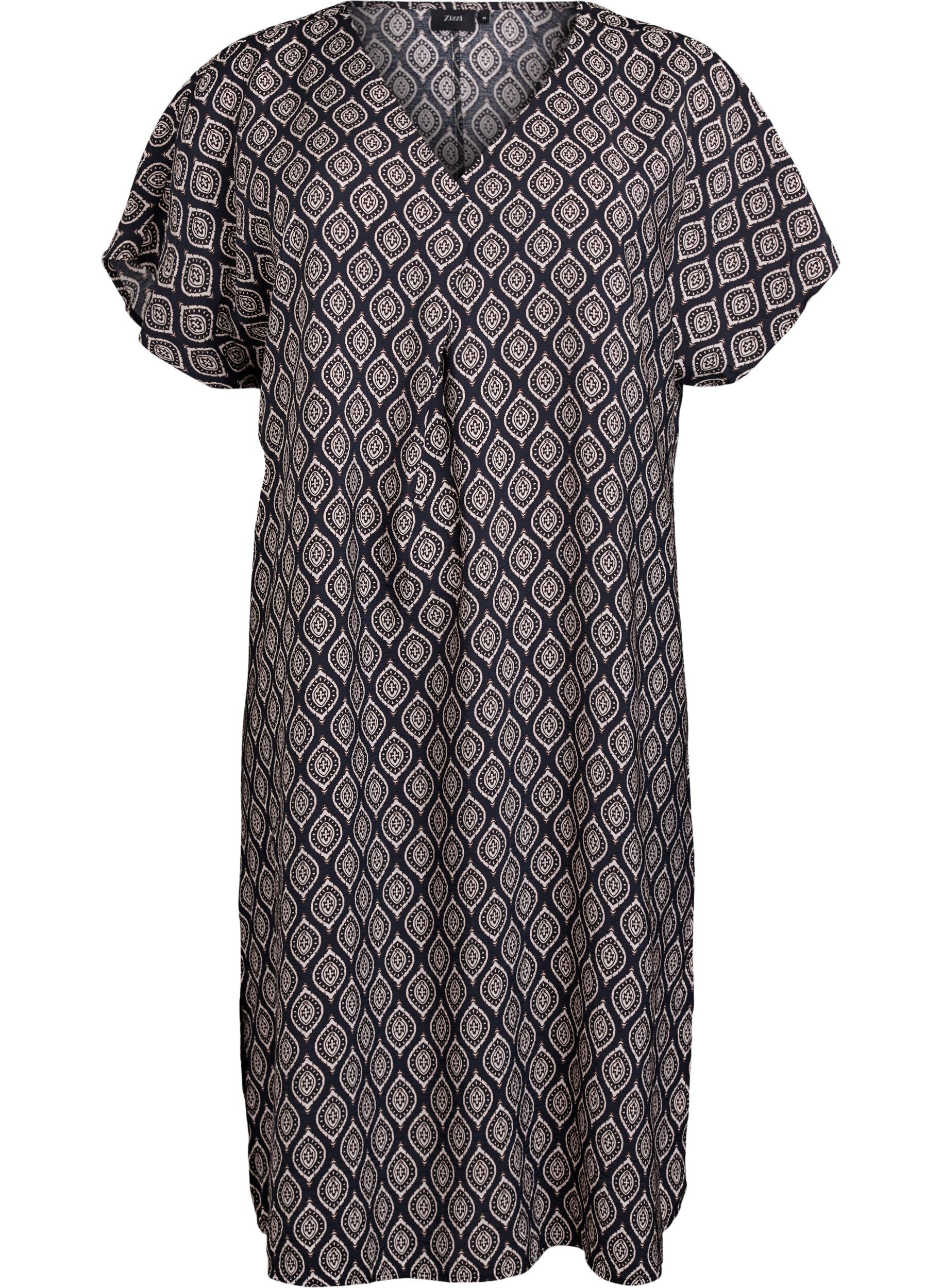 V-hals kjole i viskose