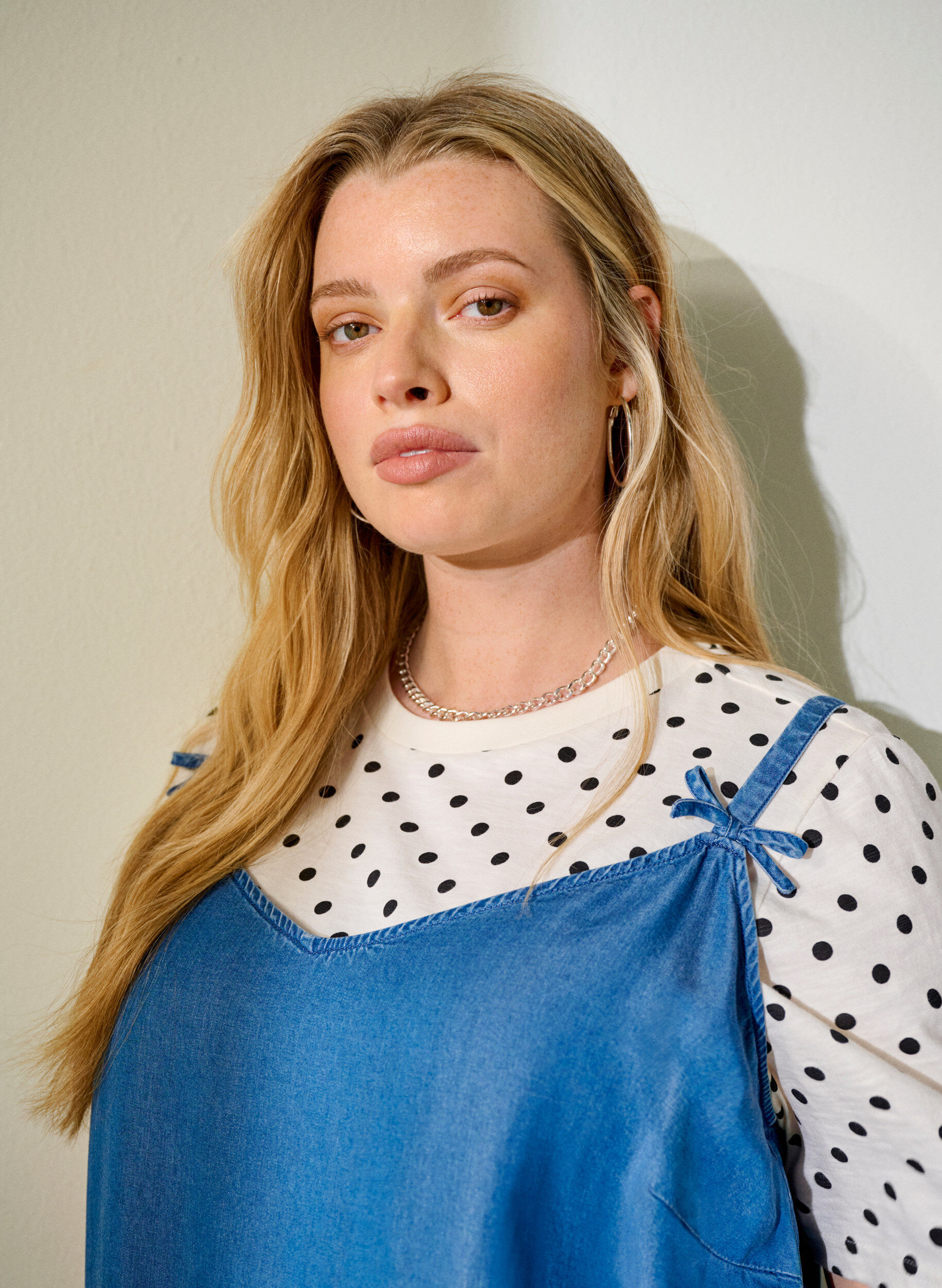 Prikket T-shirt i bomuld