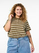 Stribet poloshirt med korte ærmer, Grøn, Model image number 0