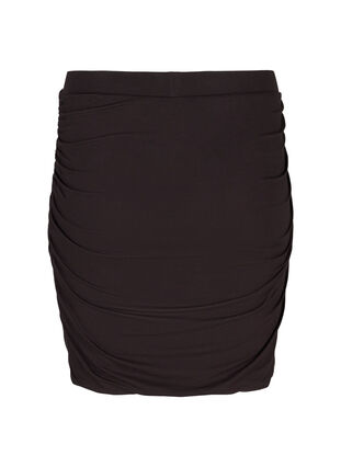 Tætsiddende nederdel i viskose, Black, Packshot image number 1