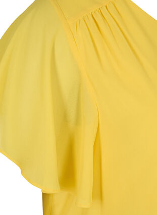Bluse med korte ærmer, Primrose Yellow, Packshot image number 3