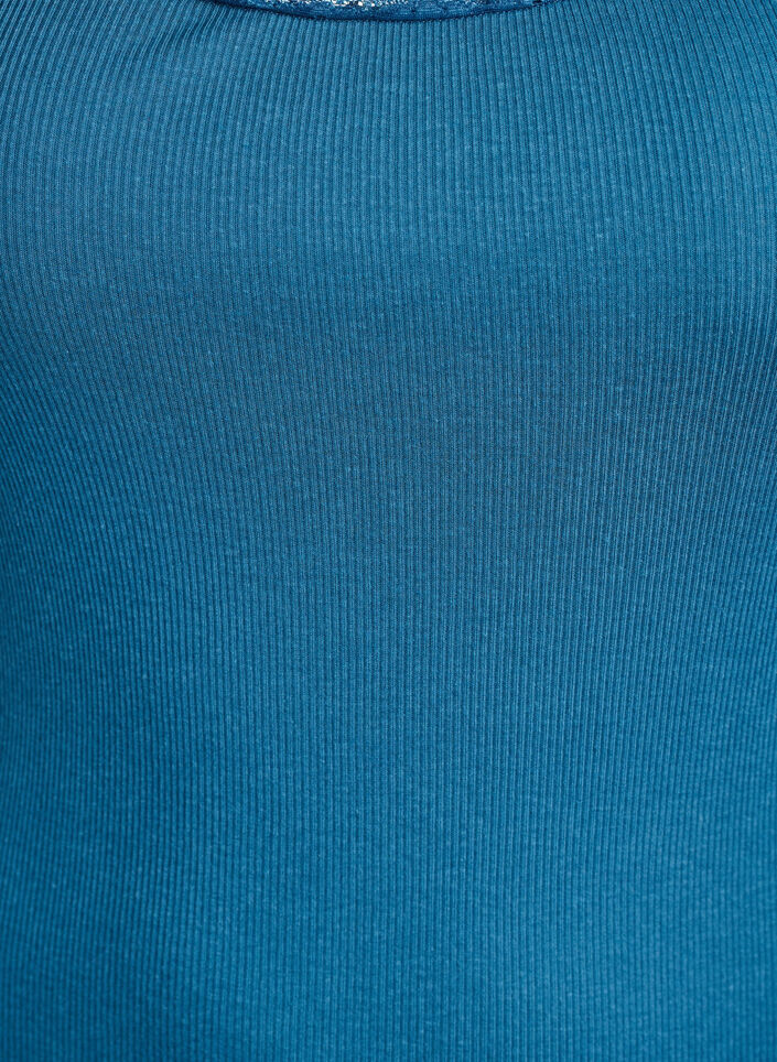 Top med blondekant, Bl&aring;, Packshot image number 2