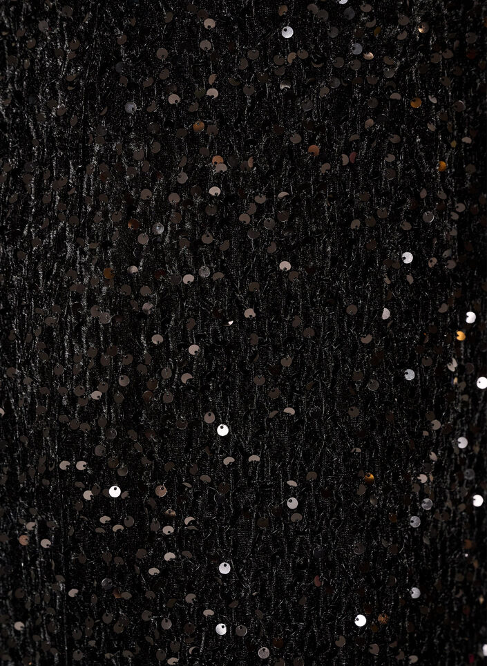 Midinederdel med pailletter og slidser, Sort, Packshot image number 2
