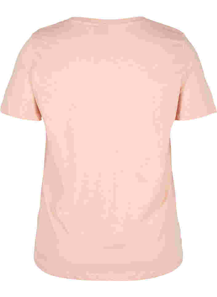 Kortærmet bomulds t-shirt med tryk , Rose Cloud Loved, Packshot image number 1