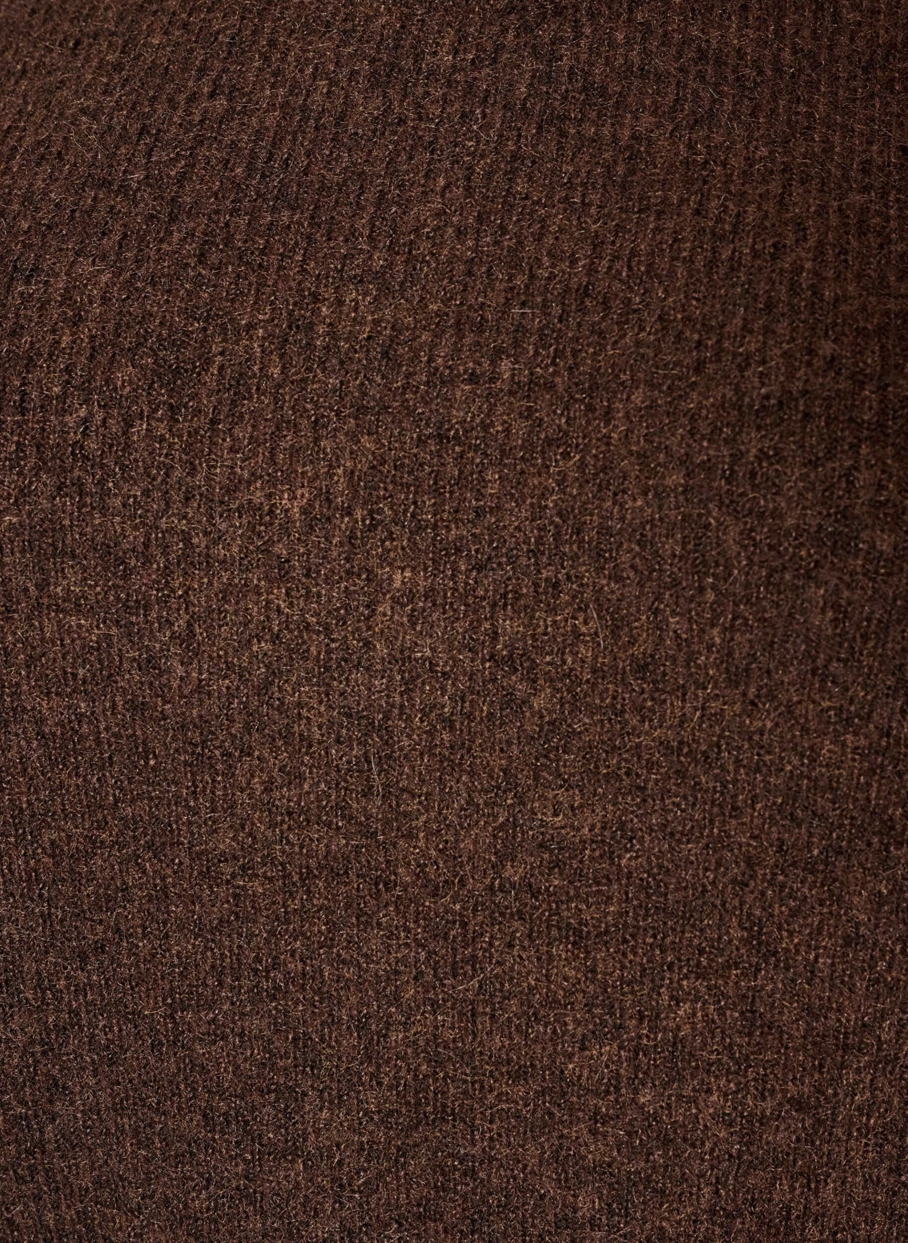 ZizziMeleret strikbluse med rund hals, Brun, Packshot image number 2