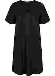 Kortærmet natkjole med v-hals, Black