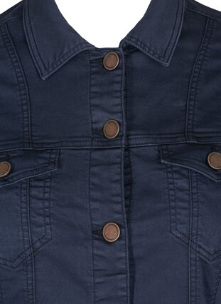 Kort farvet denim jakke, Navy, Packshot image number 2