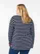 Langærmet bluse med striber, Evening Blue Stripe, Model image number 1